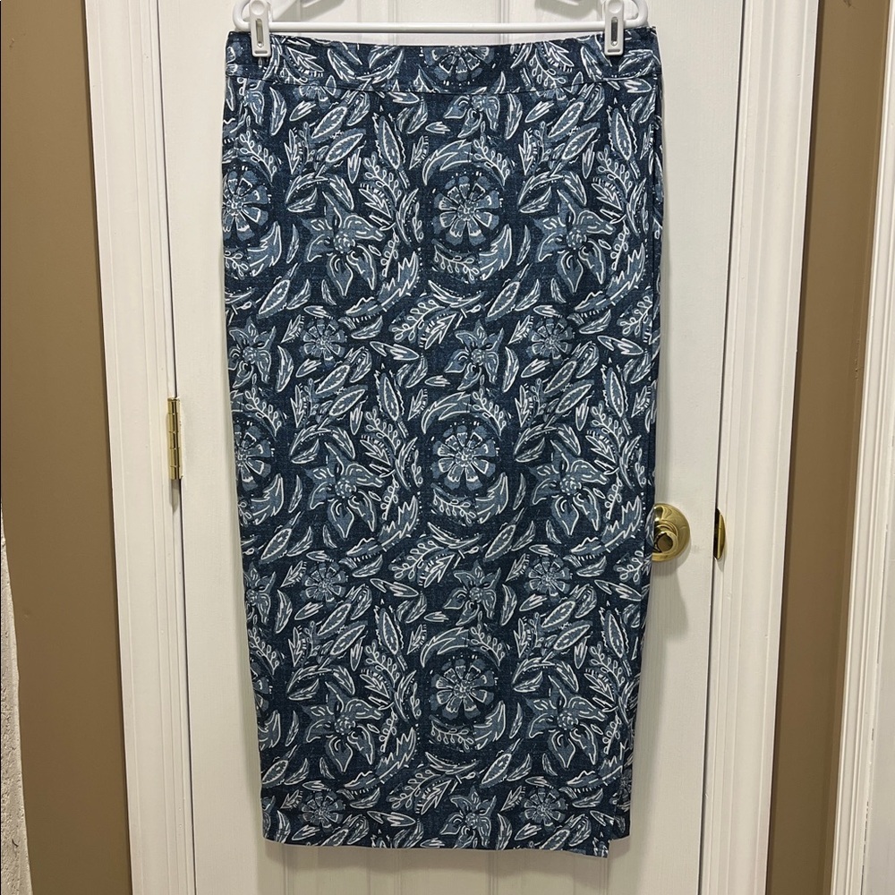 Ripskirt Wrap Skirt Length 4 maxi with pockets, Blue Rustica floral, size L
